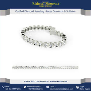 สร้อยข้อมือเพชรสีขาว18K สวยสง่าสำหรับสตรีกำไลข้อมือแวววาว - Product Image 3