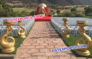 Décoration de mariage indienne du sud, pots chories, fibre de verre, moderne, léger, taille personnalisable, décoration de passerelle de mariage - Product Image 4