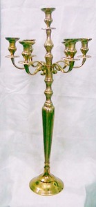 OMKAAR Chandelier de mariage fait à la main en argent à 9 lumières, support en métal et aluminium à 2 niveaux, décoration de bougie élégante, modèle spécial 4577 - Product Image 4