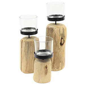 Bougeoirs en bois et en métal pilier verre bougeoir votif mariage et Table à manger décorative - Product Image 1