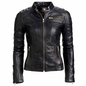 Custom Made Ladies <b>Racer</b> Leather <b>Jacket</b> Animal Print Winter Waterproof Windproof Plus Size Button Pearl Decoration Cotton - Product Image 1