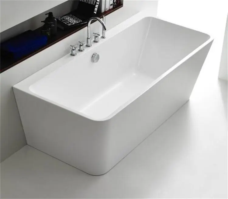 Rectangle indoor acrylic freestanding bathtub