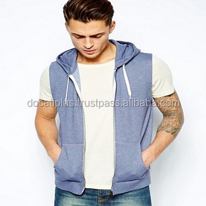 Sweats à capuche sans manches de haute qualité pour hommes imperméable anti-rides polyester fourniture OEM avec des conceptions d'impression 3D unies conception doublée - Product Image 2