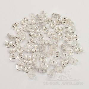 อุปกรณ์ทำเครื่องประดับ ตัวล็อคต่างหูแบบผีเสื้อ ทำจากเงินแท้ 925 ปราศจากนิกเกิลและสารตะกั่ว ขัดเงาอย่างดี ขนาด 5x6 มม. - Product Image 1