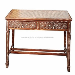 Mesa de consola de madera maciza moderna elegante con diseño de incrustaciones de hueso de lujo antiguo decoración del hogar para sala de estar comedor dormitorio Cocina - Product Image 1