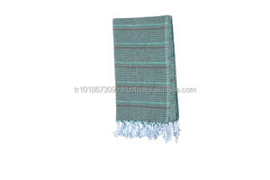 Assos Peshtemal <b>Towel</b> - <b>Teal</b> Color 40x70inches 100x180cm Palace Collection - Product Image 2