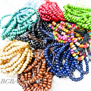 สร้อยข้อมือลูกปัดไม้หลากสี200ชิ้นจัดส่งฟรี - Product Image 3