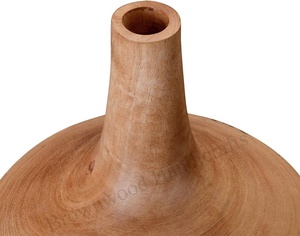 Hermoso florero de madera maciza hecho a mano decoración de oficina en casa de alta calidad para suministro de compradores a granel - Product Image 3