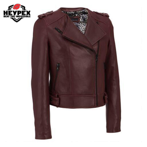 Veste en cuir de mode pour femmes hiver motif solide avec bouton décoration fermeture à glissière respirant durable teint uni - Product Image 3