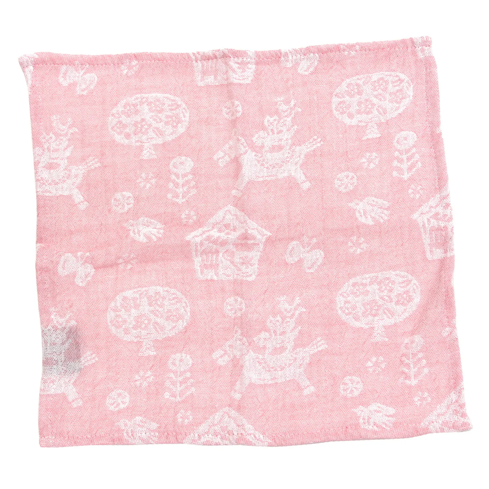 2 layer gauze baby washcloth 29 * 29cm (11.4*11.4inc) 100% cotton made in Japan gauze fabric horse pink design