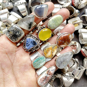 แหวนพลอยผสมธรรมชาติ ชุบเงินเยอรมัน ได้รับการรับรองจาก GIA ขายส่ง - Product Image 3
