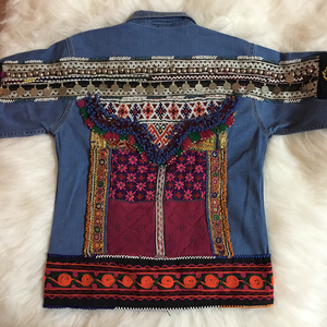 Banjara embellecido con cuentas parche Boho Gypsy Denim chaquetas estilo bohemio - Product Image 1