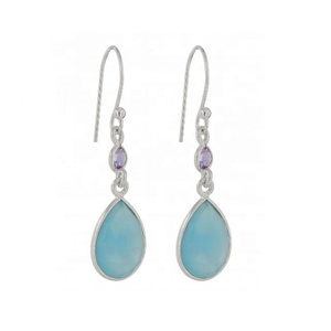 Vente directe d'usine 925 Sterling Silver Larimar Multi Gemstone Boucle d'oreille pour femme et fille Mode - Product Image 1