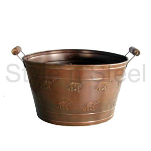 Bañera de fiesta de cobre, bañera de acero inoxidable, cubo de hielo con elefante, fiesta de hierro, negocios familiares, bebida de fiesta grande de Metal - Product Image 1