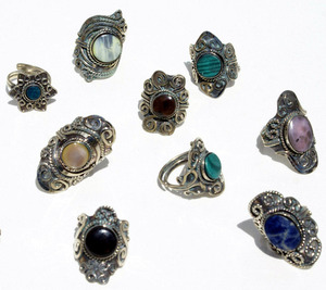 Natural Stone <b>Rings</b> Peruvian Piedra Handmade Wholesale Gemstone Jewelry for Women - Product Image 2