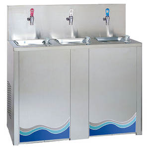 Buder ตู้กดน้ำไฟฟ้าเชิงพาณิชย์ทำจากสแตนเลส, ตู้เก็บของขนาดใหญ่แบบมีก๊อก3ช่องสำหรับครัวเรือนกลางแจ้งโรงแรมขาตั้งเย็นร้อน - Product Image 2