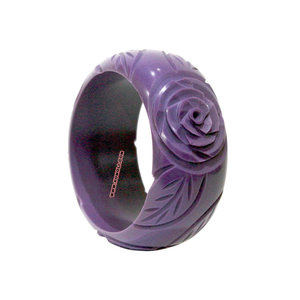 กำไลข้อมือเรซิ่นแกะสลักสไตล์วินเทจลายดอกกุหลาบ - Product Image 5