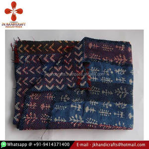 100% algodón Vintage cosido a mano Kantha Indigo Manta - Product Image 1