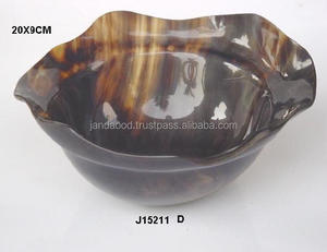 Venta caliente Cuenco de cuerno de búfalo disponible en todos los tamaños en forma redonda y borde desigual Cuenco decorativo para el hogar Artesanía de cuerno - Product Image 3
