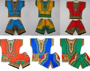 Ensemble africain dashiki et short pour garçons et filles Taille unique Poncho mexicain en coton S M L XL Tailles disponibles - Product Image 2