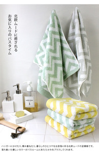 [Productos al por mayor] HIORIE Imabari Toalla tejida 100% algodón 400GSM 34x80cm Diseño nórdico ecológico Chevron Grey - Product Image 3