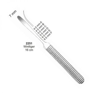 Winlliger 16cm Cincel de hueso Punta redonda 7mm Acero inoxidable Certificado CE Mahersi - Product Image 1