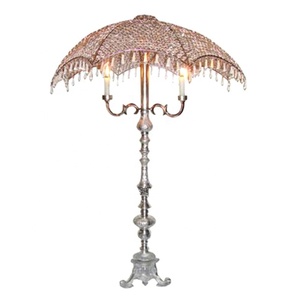 Meilleure vente nouvelle pièce maîtresse de parapluie en cristal argenté sur support baroque, pièce maîtresse de parapluie en cristal, couleur argent de parapluie argenté - Product Image 1