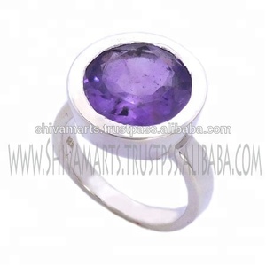 Venta al por mayor anillo de amatista púrpura sólido 925 plata esterlina lujo moda india hecho a mano joyería fina eternidad anillos Vermeil - Product Image 2