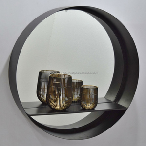 กระจกแขวนทรงกลมสไตล์เอเชียนเซน IHA ทำจากเหล็กและกระจก สำหรับตกแต่งผนังห้องนอนและห้องน้ำ - Product Image 6