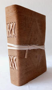 Unique Handmade Genuine Leather <b>Diary</b> Embossed Strap Closure Tan Color Leather Journal for Distinctive Writing for Office Gifts - Product Image 2