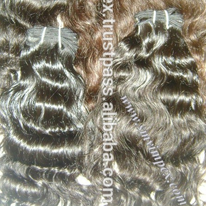 เส้นผมมนุษย์จากอินเดียผมต่อแบบปรับแต่งหนังกำพร้าอินเดียยังไม่ผ่านกระบวนการ - Product Image 1