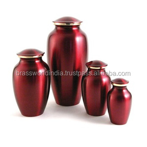 Brassworld India's Red Brass Adult and Pet Cremation Urn Metal Funeral Ashes Jarrón para cremación Suppl - Product Image 1