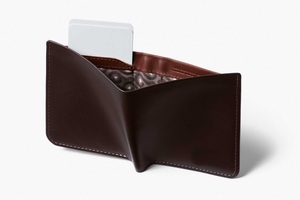 กระเป๋าเงินใบสั้นของผู้ชายหรูหราสูงกระเป๋าสตางค์หนังวัวแบบเปิดปิดสีน้ำตาลเข้ม - Product Image 3