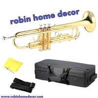 New Silver-Plated Mouthpiece Trumpet Bb B Flat Brass Gold with Mouthpiece Strap Gloves Case for Beginner