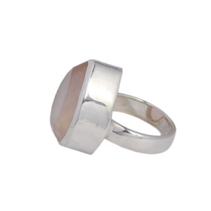 Solid 925 Sterling <b>Silver</b> Natural Rose Quartz Gemstone <b>Ring</b> Indian Handmade <b>Silver</b> Jewelry <b>Eternity</b> Vermeil <b>Rings</b> - Product Image 2