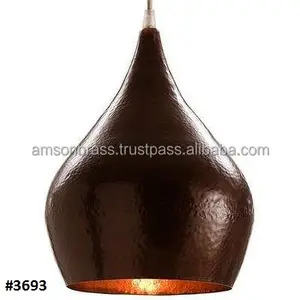 Lámpara colgante de un solo cabezal, luz de techo grande de Metal marrón, Vintage - Product Image 3