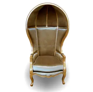 Деревянный стул с навесом король кобра золотого цвета с бархатной тканевой обивкой для мебели гостиной