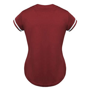 Ropa de béisbol y softbol para mujer, camisetas con botones, Color personalizado, Material de poliéster, transpirable, secado rápido, Diseño a rayas, adultos - Product Image 3