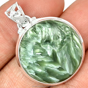 <span class=keywords><strong>Seraphinite</strong></span> batu permata 925 batu permata padat 925 perak murni padat liontin buatan tangan liontin mode UNTUK WANITA jumlah besar pemasok