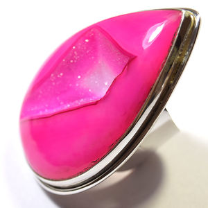 เครื่องประดับคลาสสิคดรูซี่สโตนเครื่องประดับเงินสเตอร์ลิง925แหวนขนาด2นิ้วแหวนปรับได้เครื่องประดับเวอร์เมอิล - Product Image 6