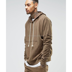 Factory New Premium Fleece Hoodie Light <b>Brown</b> 100% Cotton Knitted Weave Waterproof Embroidery Breathable Eco-Friendly KFH40 - Product Image 5