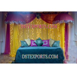 มุสลิมเมฮันดี้เวทีกลางคืนเวทีสำหรับงานแต่งงานแบบปากีสถานเมฮันดี้ชุดเวทีกลางคืนงานแต่งงานเอเชีย - Product Image 1