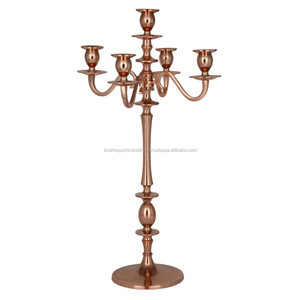 Candélabre de dernière arrivée plaqué or à 5 bras pour pièce maîtresse de mariage Insert de base en métal solide et lourd pour support robuste - Product Image 2