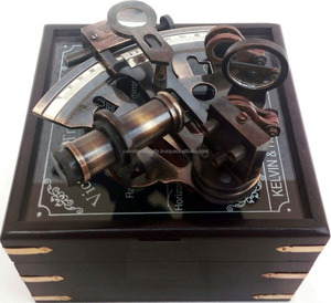 Sextant de voyage victorien en laiton maritime nautique avec boîte en bois en verre par artisanat calvin - Product Image 5