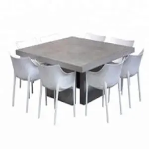 lightweight fiber concrete cement furniture tables cement top with acacia wooden leg