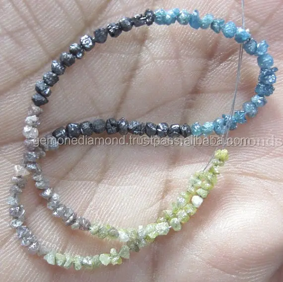 Contas de diamantes cruzados sem corte 100% natural, colar com contas furadas sem corte em menor preço, contas de diamante sem corte