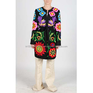 ใหม่พิเศษคอลเลกชันดอกไม้เม็กซิกัน Handmade เย็บปักถักร้อยสไตล์ร้อนผู้หญิงเสื้อสเวตเตอร์ถัก Boho Kimono ดู Outerwear - Product Image 1