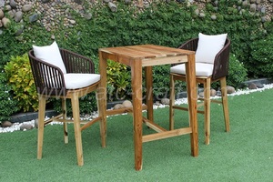 Invierno Caliente de moda de mimbre de ratán PE Bar 2 sillas y Acacia mesa de madera para muebles al aire libre para Navidad RABR-099 - Product Image 6