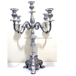 Bougeoirs en relief avec 5 bras en métal et aluminium, chandelier personnalisé, porte-bougie - Product Image 1