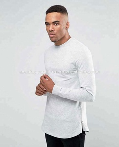 Camiseta de Cuello Redondo Premium para Hombre, Diseño Personalizado con Serigrafía, Último Diseño Impreso, Camiseta Larga Informal para Hombre con Lateral - Product Image 2